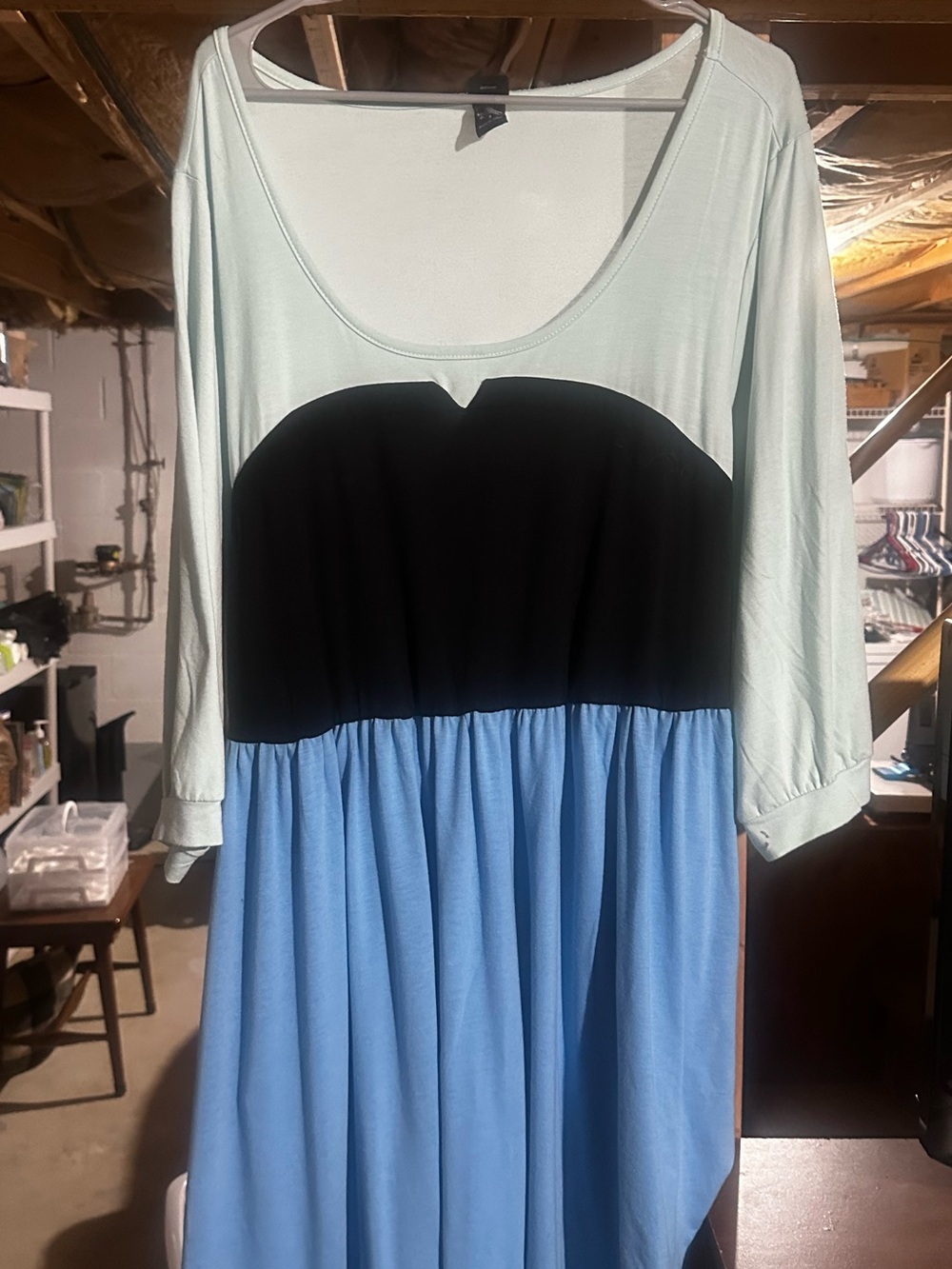 Disney Mint, Black & Blue Colorblock Midi Dress